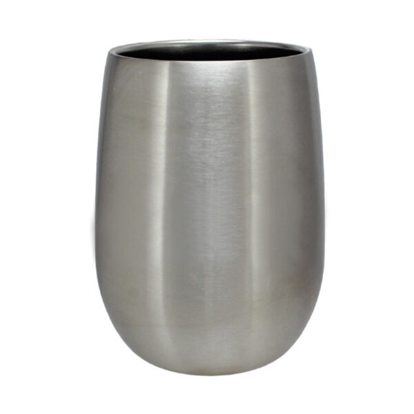 The 12oz Brushed Albany Stainless Stemless Wine tumbler is a fun way to enhance any casual setting and vacuum-sealed to keep beverages cold on hot days!