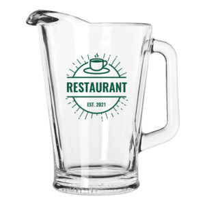 The thick, crystal clear 60 oz Glass Pitcher is the perfect way to serve large portions of ice water, lemonade, iced tea, and beer easily.