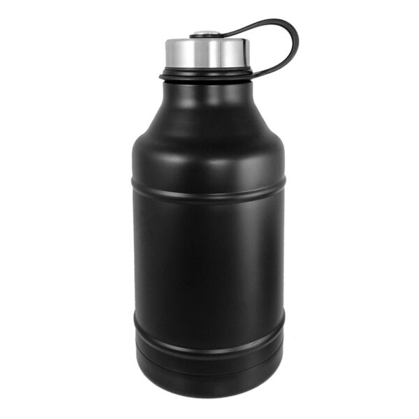 The 64 oz Matte Black Stainless Vacuum Insulated Growler is the perfect solution for making your beverage stand out in a bold way.