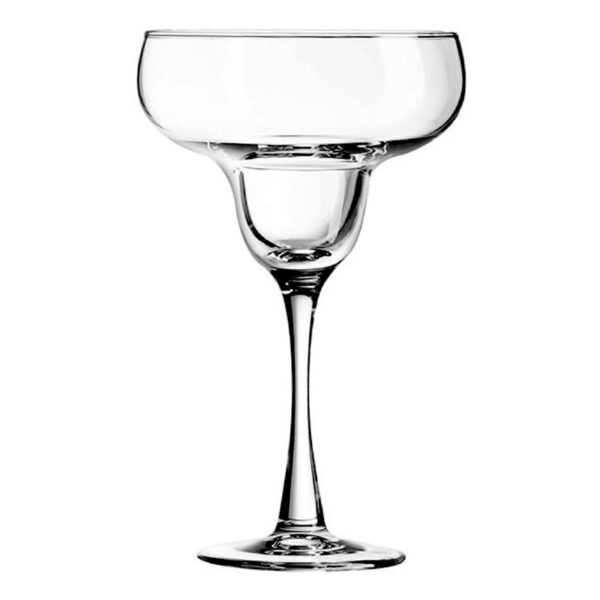 The 14.5 oz Margarita Glass was developed with a sturdy bottom to help it stand strong on tables and trays while staying dishwasher-safe.