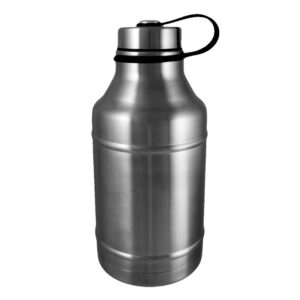 64 ounce stainless steel growler used for keeping liquids cool or hot